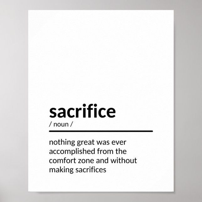 Sacrifice Saying Poster (Front)