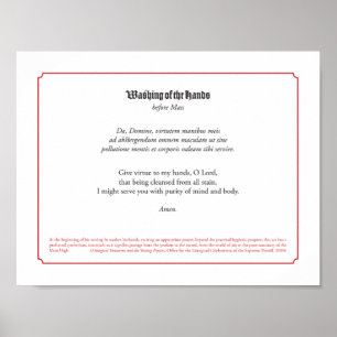 Sacristy Washing Hands Prayer Poster