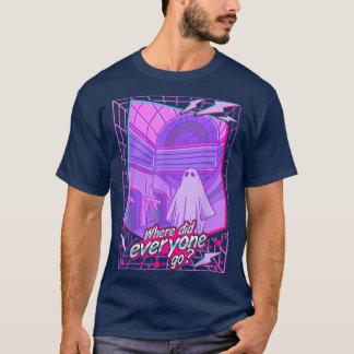 Sad 1980s Vaporwave Ghost Sheet Ghost Aesthetic Re T-Shirt