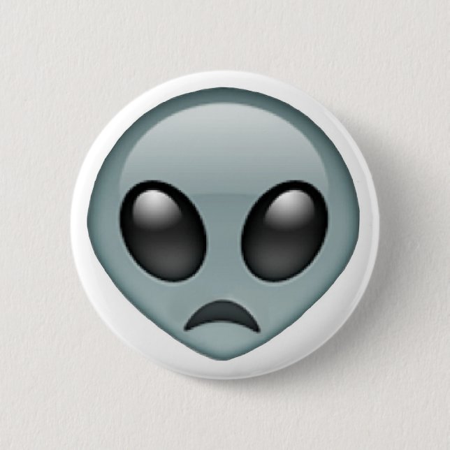 Sad Alien Emoji 6 Cm Round Badge (Front)