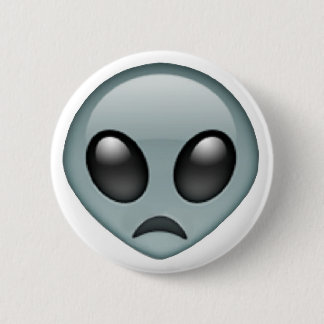 Sad Alien Emoji 6 Cm Round Badge