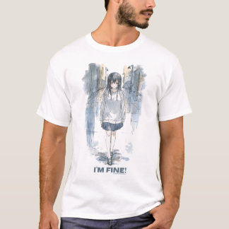 Sad Anime Girl Rainy Mood Graphic Tee