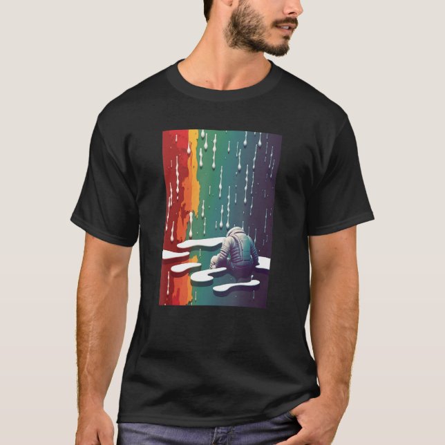 Sad Astronaut Premium Graphic Tees Men Cool Design (Front)