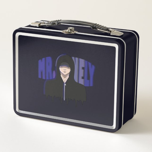 Sad Boy Aesthetic - Mr. Lonely Hoodie Design Metal Lunch Box (Front)