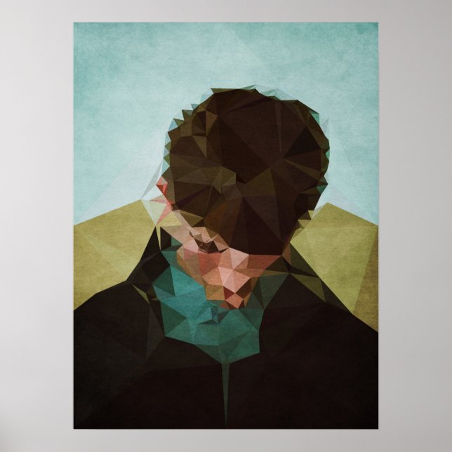 Sad Boy - Kubistika by Boris Draschoff Poster (Front)