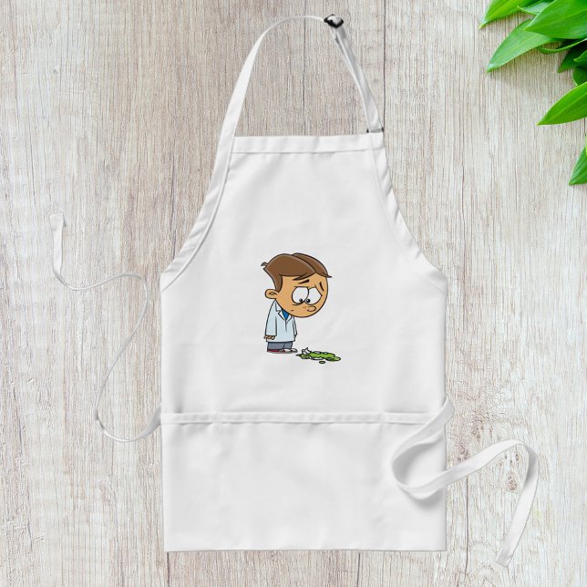 Sad Boy Scientist with Broken Experiment Standard Apron (Creator Uploaded)