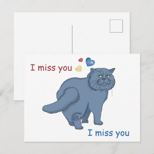 Sad British cat. I miss you Postcard