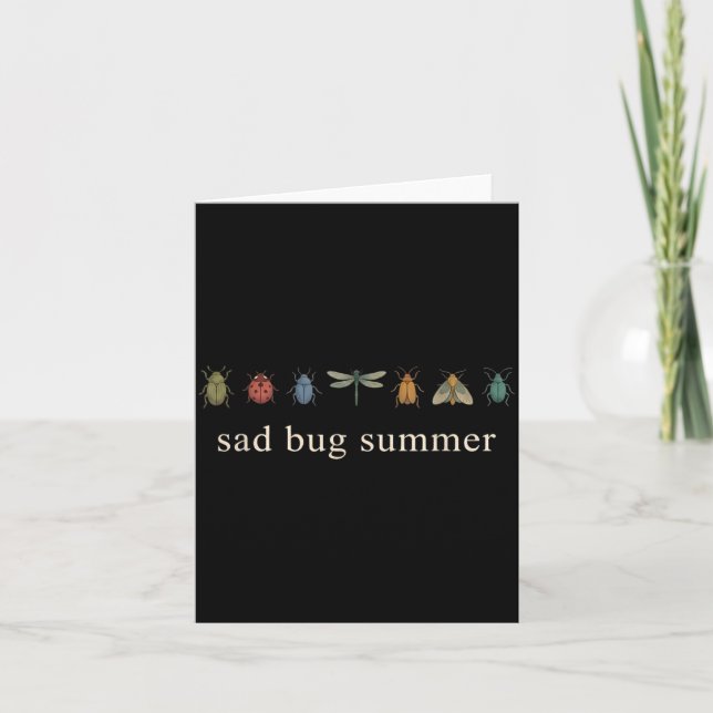 Sad Bug Summer Funny Vintage Insect Card (Front)