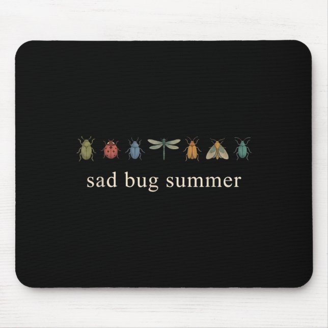 Sad Bug Summer Funny Vintage Insect Mouse Mat (Front)