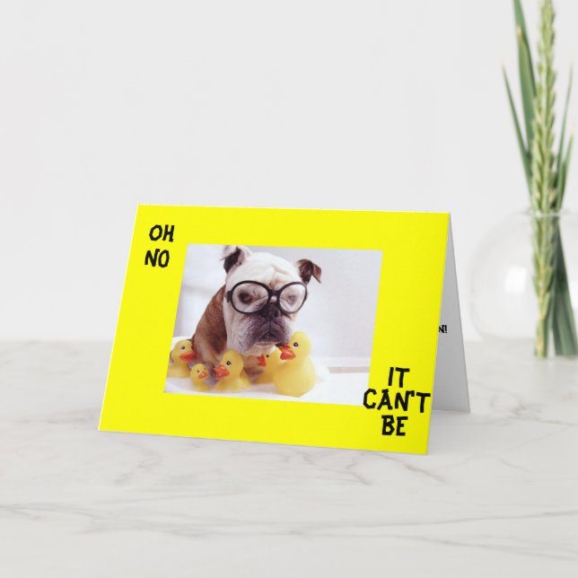 SAD BULLDOG GET WELL WISHES CARD (Front)