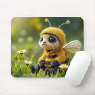 Sad Bumblebee With Tears Mouse Mat