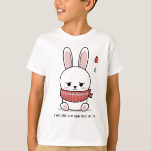 Sad Bunny T-Shirt – Sweet Minimalist Bunny with Cu