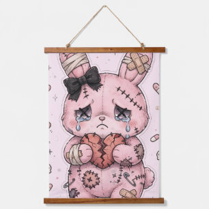 Sad bunny wall tapestry yami kawaii goth hanging