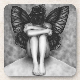 Sad Butterfly Girl Coaster Set