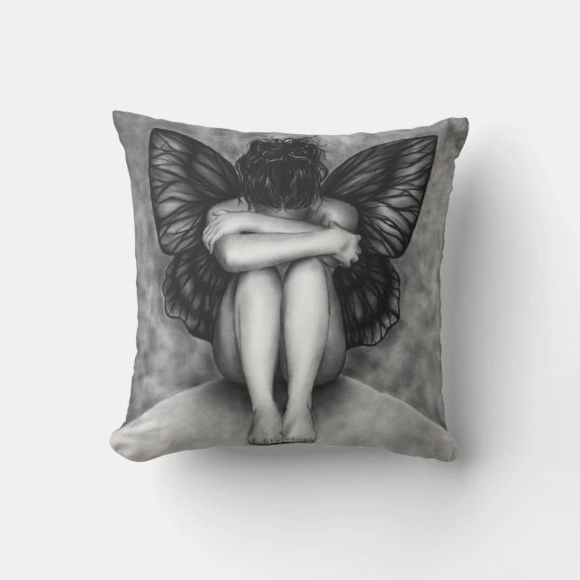 Sad Butterfly Girl Pillow (Front)