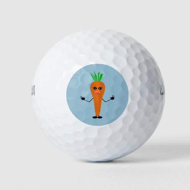 Sad Carrot by Kenneth Yoncich Golf Balls (Front)