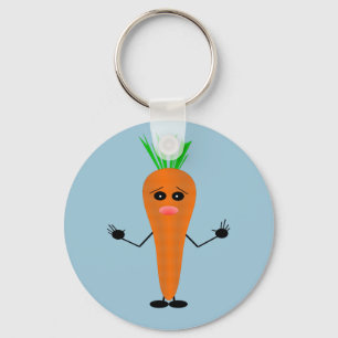 Sad Carrot by Kenneth Yoncich Key Ring