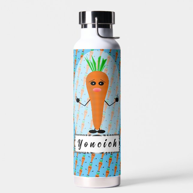 Sad Carrot by Kenneth Yoncich Water Bottle (Left)