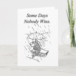 Sad Cartoon Fish Bad Day Sympathy Card