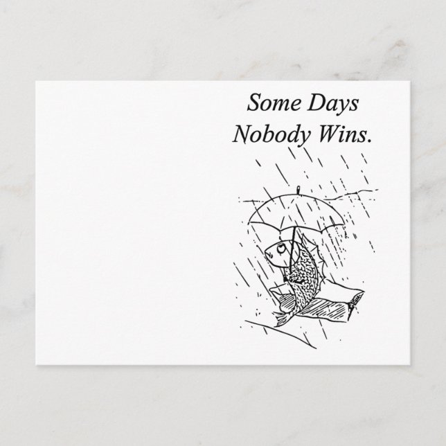 Sad Cartoon Fish Bad Day Sympathy Postcard (Front)