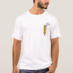 Sad Cartoon Yellow Pencil T-Shirt