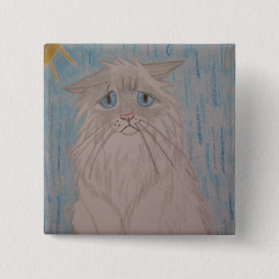 Sad Cat 15 Cm Square Badge