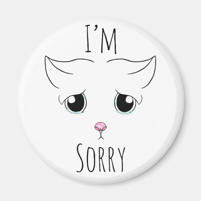 Sad Cat Face: I'm Sorry Magnet (Front)