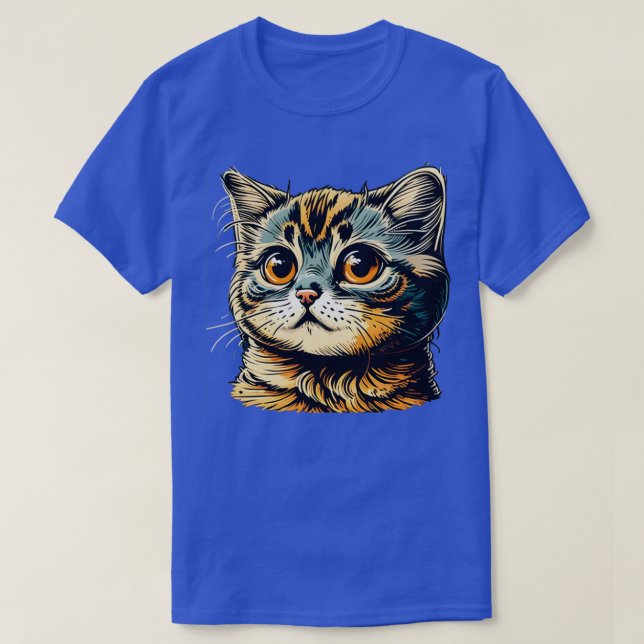 Sad Cat Face Lover Love Cats T-Shirt (Design Front)