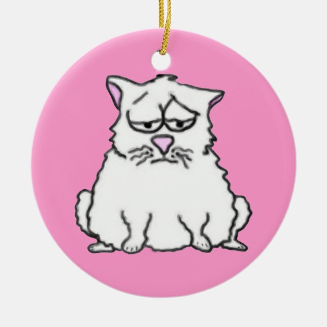 Sad Cat Ornament (Front)