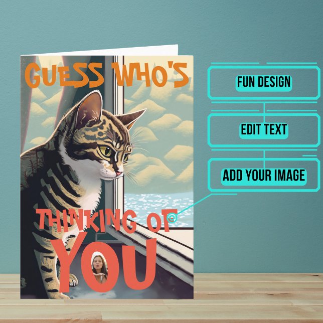 Sad Cat Thinking of You Card (Sending a "thinking of you" card is one of the most thoughtful messages you can send.)