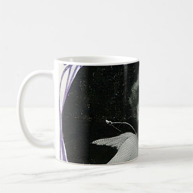 Sad Cherub Angel Print Coffee Mug (Left)