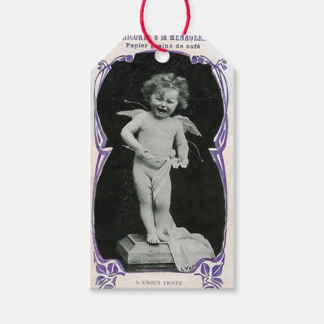 Sad Cherub Angel Print Gift Tags (Front)