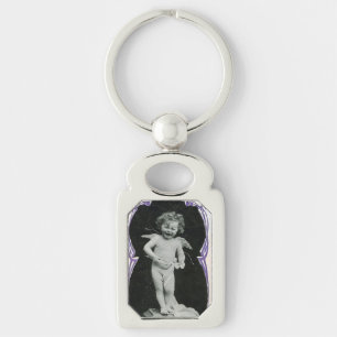 Sad Cherub Angel Print Key Ring