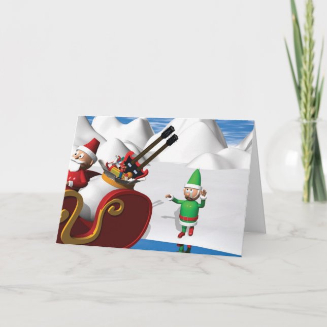 Sad Christmas Elf Holiday Card (Front)
