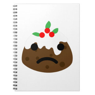 sad christmas pudding notebook