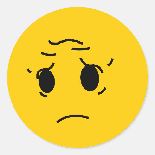 sad classic round sticker (Front)