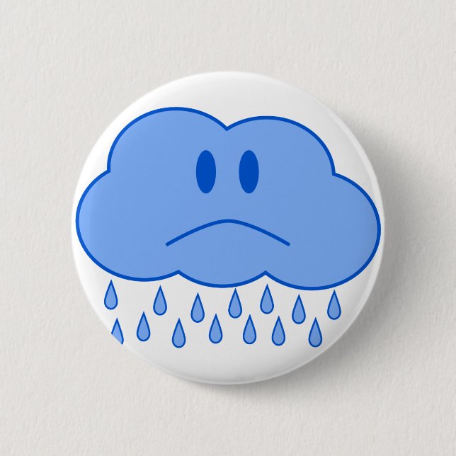 Sad Cloud 6 Cm Round Badge (Front)