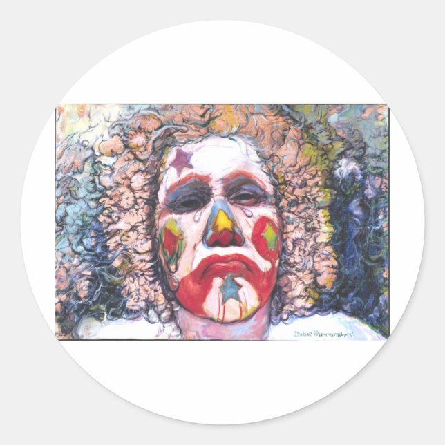 Sad Clown Classic Round Sticker (Front)