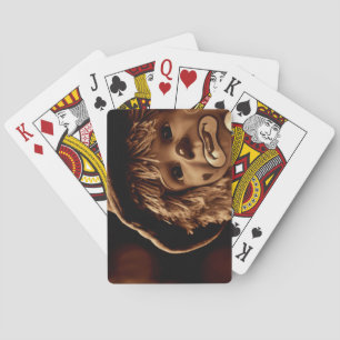 Sad Clown Doll Face Playing Cards