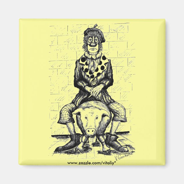 Sad clown magnet (Front)