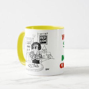 Sad Clown Outside a Pub Waiting For Happy Hour Mug