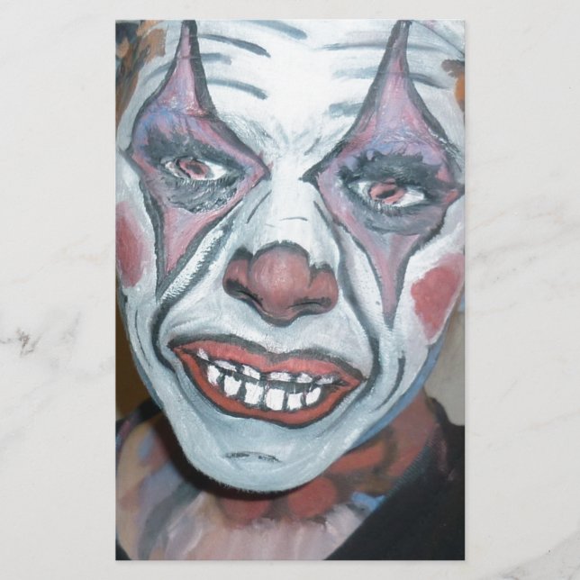 Sad Clowns Scary Clown Face Painting Stationery (Front)