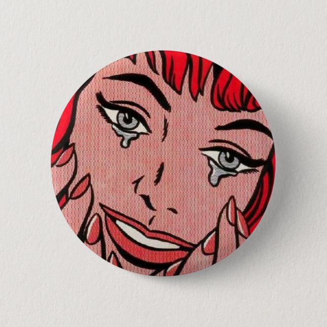 Sad Comic 6 Cm Round Badge (Front)