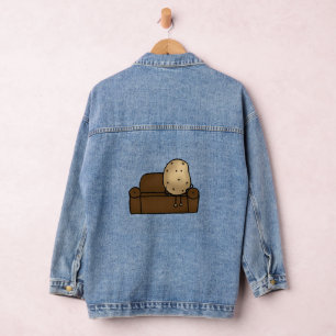 sad couch potato denim jacket