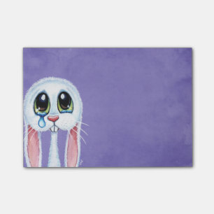 Sad Crying White Rabbit Illustration Post-it Notes