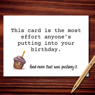 Sad Cupcake Birthday Effort Card
