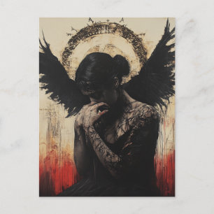 Sad Dark Angel Fantasy Postcard