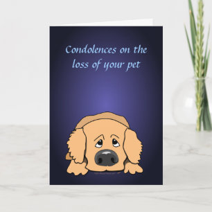 Sad Dog Cartoon Condolences Pet Sympathy Card