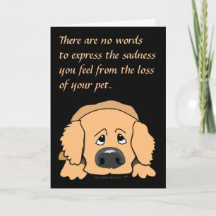 Sad Dog Cartoon Pet Sympathy Card for Loss of Pet