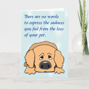Sad Dog Cartoon Pet Sympathy Card for Loss of Pet